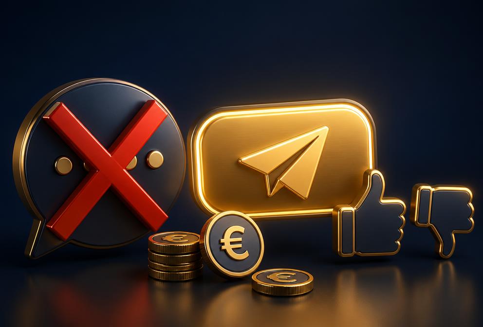 Messagerie barrée et bouton d'envoi d'offre avec pièces en euros